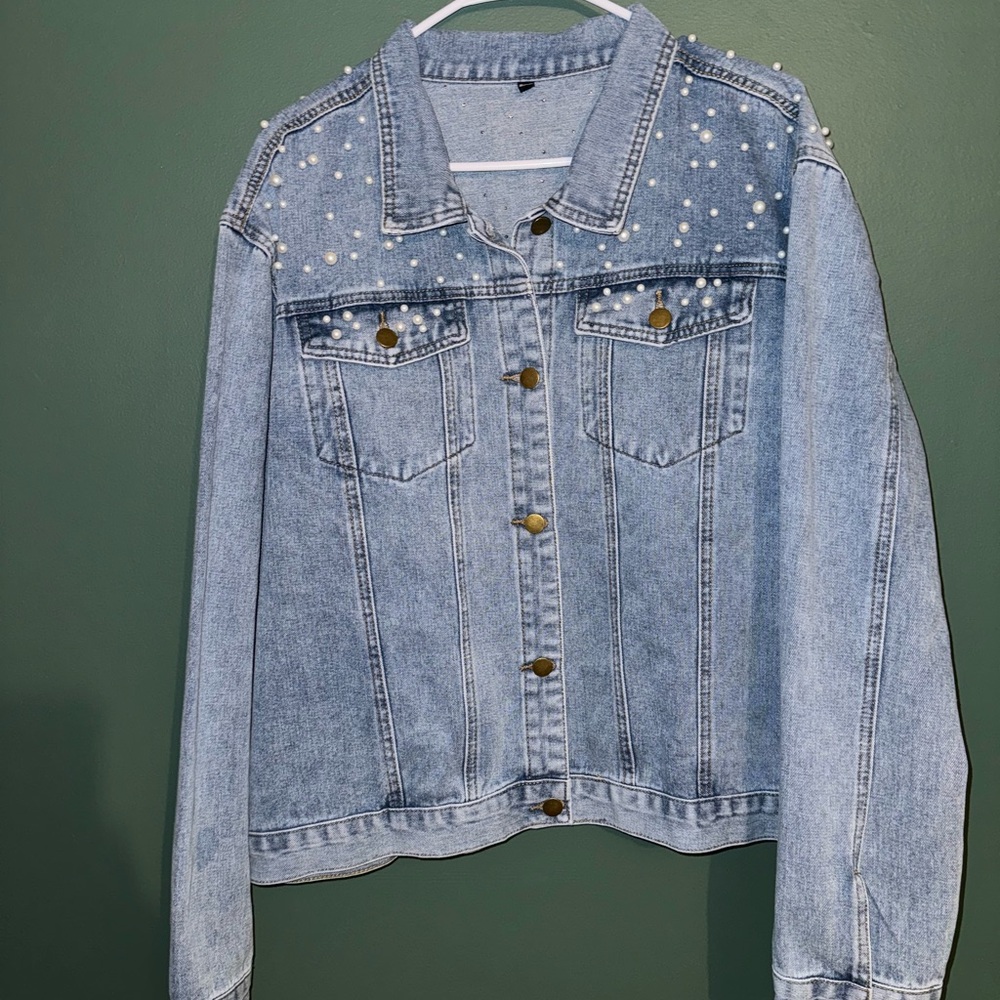 Stella’s bridal pearl Jean jacket